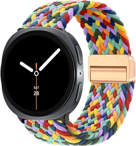 Magnetic Braided Bands for Samsung Galaxy Watch 8 40mm 44mm/Galaxy Watch 8 Classic 46mm , No Gap Elastic Nylon Sport Replacement Strap for Galaxy Watch 8/8 Classic Men Women Stretchy Breathable in Kuwait