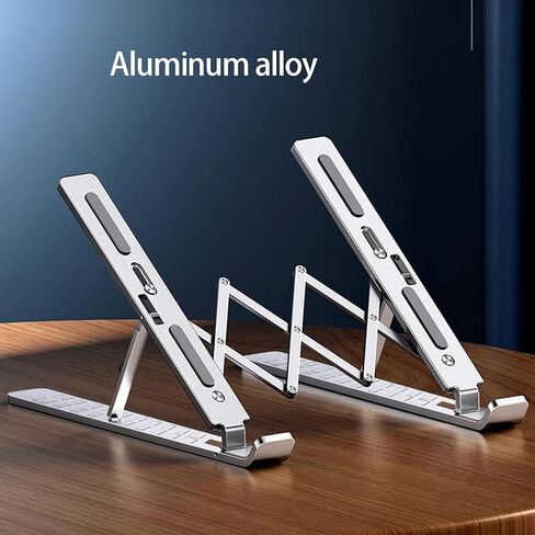 Space Saving Foldable Notebook Stand with 10 Customizable Heights for Postures and Typing Thin Laptop Stand in Kuwait