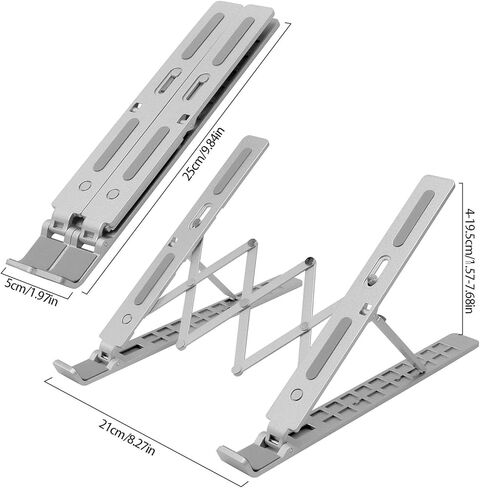 Space Saving Foldable Notebook Stand with 10 Customizable Heights for Postures and Typing Thin Laptop Stand in Kuwait