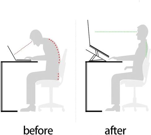 Space Saving Foldable Notebook Stand with 10 Customizable Heights for Postures and Typing Thin Laptop Stand in Kuwait