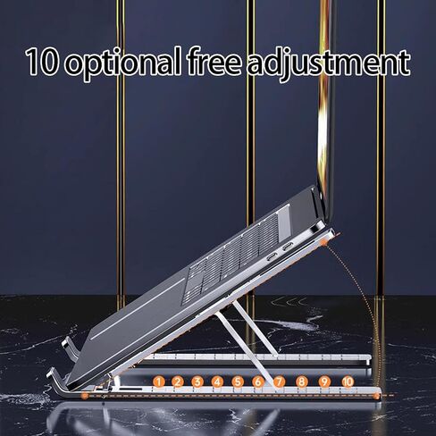 Space Saving Foldable Notebook Stand with 10 Customizable Heights for Postures and Typing Thin Laptop Stand in Kuwait