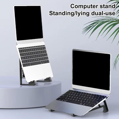 Modern Laptop Stand Double Function Side Vertical Setups Ergonomic ABS Silicone for Desk Antislip Laptop Stand in Kuwait