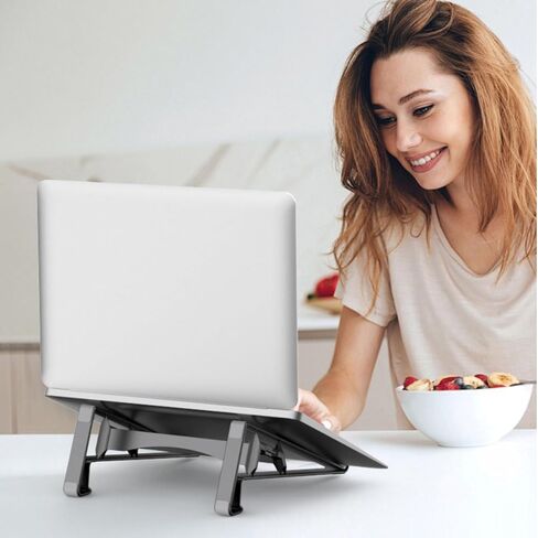 Modern Laptop Stand Double Function Side Vertical Setups Ergonomic ABS Silicone for Desk Antislip Laptop Stand in Kuwait