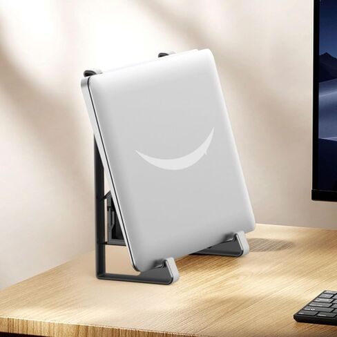 Modern Laptop Stand Double Function Side Vertical Setups Ergonomic ABS Silicone for Desk Antislip Laptop Stand in Kuwait