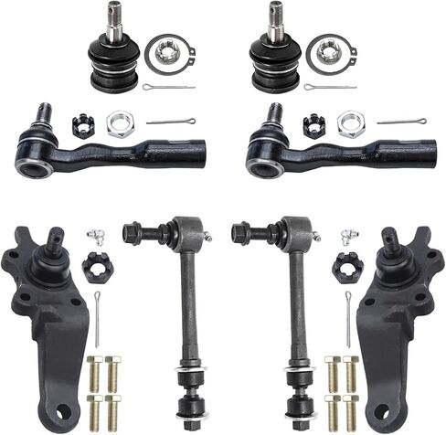 Detroit Axle - 8pc Front Suspension Kit for 2000-2002 Toyota Tundra 2001-2002 Sequoia 4 Upper & Lower Ball Joints 2 Outer Tie Rods 2 Sway Bar Links Replacement in Saudi Arabia
