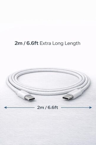 USB C Cable 2M (6FT) 2-Pack Fast Charging USB C to USB C Cable for Samsung Galaxy S23 S24 iPad USB-C Devices Durable Charging Cord in Kuwait