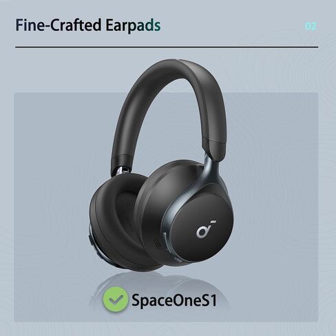 Replacement Earpads for Anker Sound core Space One (S1) Headphones, Earpads with Soft Protein Leather and Memory Foam Comfort Earpads (Black) in Kuwait