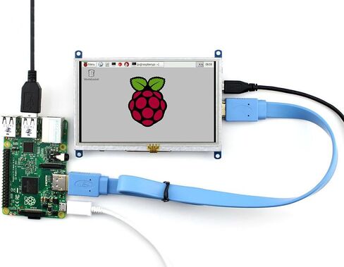 شاشة HDMI LCD مقاس 5 بوصات لشاشة لمس Raspberry pi المقاومة، واجهة HDMI مع حافظة ثنائية اللون لـ Rapsberry pi & Banana pi & Beaglebone Black تدعم أنظمة Windows 10/8.1/8/7 المختلفة in Kuwait
