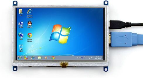 شاشة HDMI LCD مقاس 5 بوصات لشاشة لمس Raspberry pi المقاومة، واجهة HDMI مع حافظة ثنائية اللون لـ Rapsberry pi & Banana pi & Beaglebone Black تدعم أنظمة Windows 10/8.1/8/7 المختلفة in Kuwait