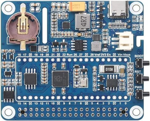 قبعة إدارة الطاقة (B) لـ Raspberry Pi تدعم الشحن وإخراج الطاقة في نفس الوقت مع استجابة عابرة سريعة التحميل مدمجة RTC ودوائر حماية متعددة @XYGStudy in Kuwait