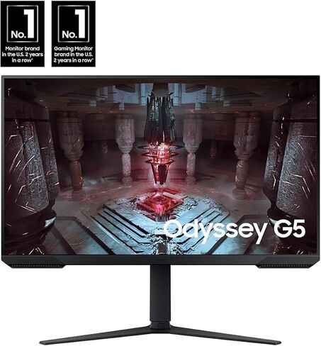 Samsung Odyssey G51C 32" LED QHD FreeSync Premium Gaming Monitor with HDR10, Black, 165Hz Refresh Rate, 1ms Response Time, 2560 x 1440, DisplayPort, HDMI, DealExpress Accessories in Kuwait