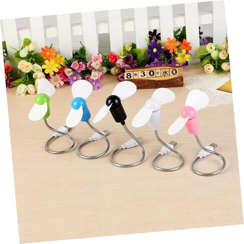 5 قطع USB مجموعة مروحة صغيرة محمولة مرنة هادئة مراوح تبريد الهواء لأجهزة الكمبيوتر المحمول والكمبيوتر المكتبي للمنزل والمكتب والسفر (لون عشوائي) in Kuwait