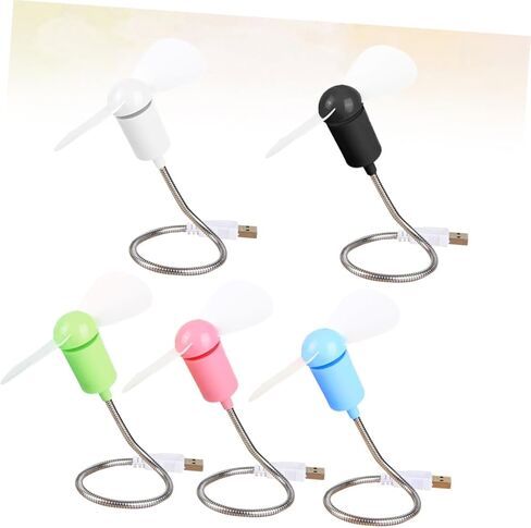5 قطع USB مجموعة مروحة صغيرة محمولة مرنة هادئة مراوح تبريد الهواء لأجهزة الكمبيوتر المحمول والكمبيوتر المكتبي للمنزل والمكتب والسفر (لون عشوائي) in Kuwait