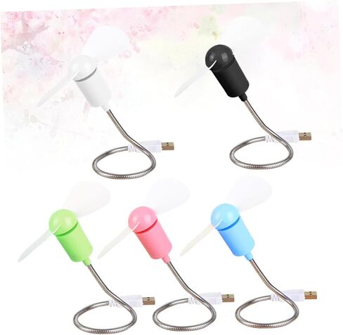 5 قطع USB مجموعة مروحة صغيرة محمولة مرنة هادئة مراوح تبريد الهواء لأجهزة الكمبيوتر المحمول والكمبيوتر المكتبي للمنزل والمكتب والسفر (لون عشوائي) in Kuwait