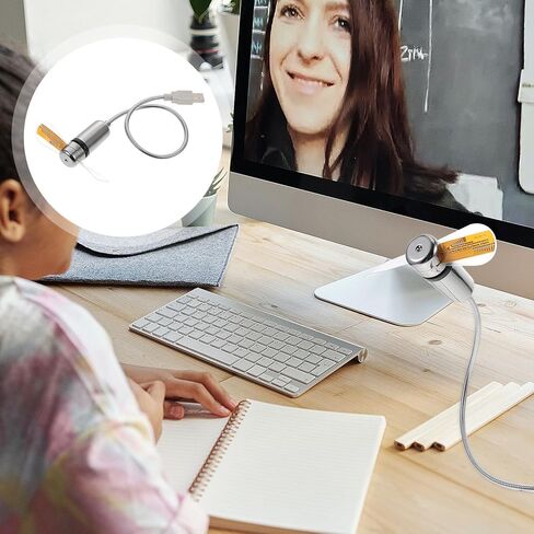مروحة USB LED على مدار الساعة مروحة كمبيوتر USB صغيرة مع عرض درجة الحرارة للسفر في المنزل والمكتب in Kuwait