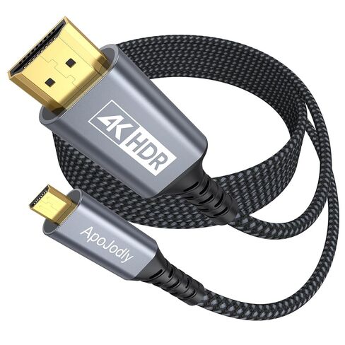 كابل Micro HDMI إلى HDMI بطول 10 أقدام، 4K@60 هرتز HDMI إلى كابل HDMI صغير عالي السرعة سلك جديلة من النايلون Micro HDMI يدعم HDR، ثلاثي الأبعاد، ARC، متوافق مع Raspberry Pi 5/4، الكاميرا، الكمبيوتر المحمول، الشاشة، HDTV in Kuwait