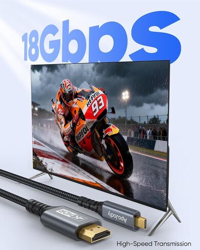 كابل Micro HDMI إلى HDMI بطول 10 أقدام، 4K@60 هرتز HDMI إلى كابل HDMI صغير عالي السرعة سلك جديلة من النايلون Micro HDMI يدعم HDR، ثلاثي الأبعاد، ARC، متوافق مع Raspberry Pi 5/4، الكاميرا، الكمبيوتر المحمول، الشاشة، HDTV in Kuwait