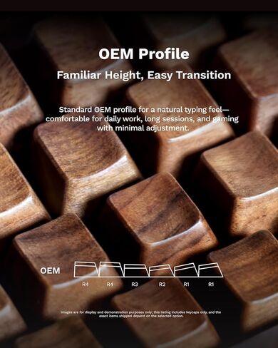 Black Walnut Wood Keycaps, Wooden Keycap for Mechanical Keyboard, OEM Profile, Artisan Key Caps Set, MX-Style Compatible, Single Keys & Complete Sets (R1 2.75U (1-Key)) in Saudi Arabia