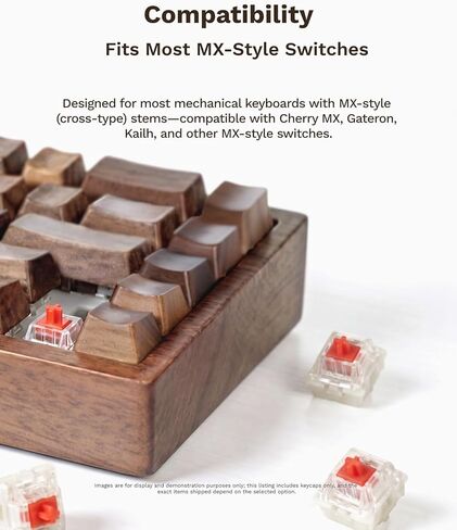 Black Walnut Wood Keycaps, Wooden Keycap for Mechanical Keyboard, OEM Profile, Artisan Key Caps Set, MX-Style Compatible, Single Keys & Complete Sets (R1 2.75U (1-Key)) in Saudi Arabia