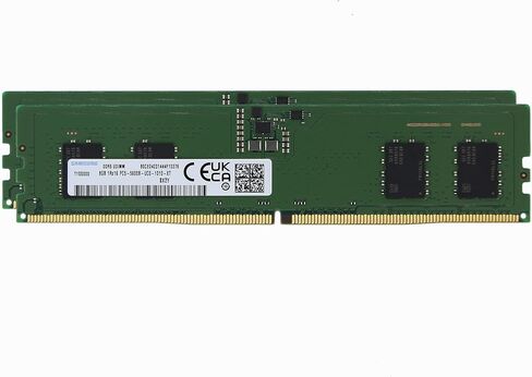 ذاكرة الوصول العشوائي للكمبيوتر المكتبي Samsung 16GB (2x8GB) DDR5 5600MHz PC5-44800 CL46 UDIMM 1Rx16 رتبة واحدة 1.1V Non-ECC DIMM 288-Pin in Kuwait