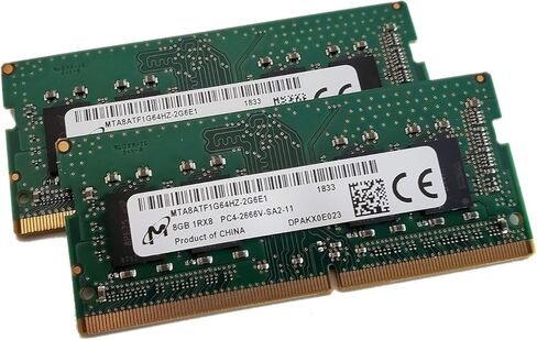 ذاكرة الوصول العشوائي الأصلية ميكرون OEM للكمبيوتر المحمول MTA8ATF1G64HZ-2G6E1 16 جيجابايت (2 × 8 جيجابايت) PC4-21300 DDR4-2666 ميجا هرتز غير ECC غير مخزنة 260 دبوس 1.2 فولت DDR4 in Kuwait