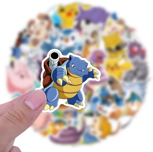 50Pcs Cute Pokemon Sticker for Kids, Cool Anime Cartoon Waterproof Vinyl Decal for Teen Girl Adult Water Bottle Skateboard Notebook Phone Guitar Bike in Kuwait