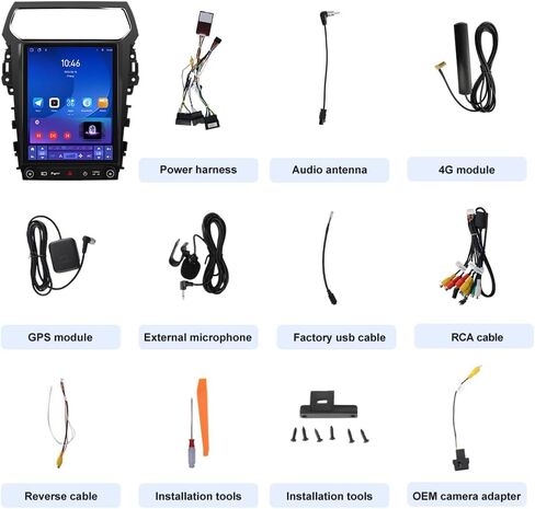 راديو سيارة Android 13 [4G+64G] لسيارة Ford Explorer 2011-2019، شاشة ستيريو تعمل باللمس 12.1 بوصة مع نظام تحديد المواقع واي فاي SWC اللاسلكي CarPlay Android Auto in Kuwait