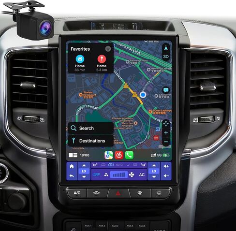 12.1" Touch Screen Car Stereo Upgrade for Dodge RAM 1500-5500 (2019-2024) Android 15 Navigation Radio with Backup Camera Wireless CarPlay & Android Auto 4GB RAM 64GB ROM in Kuwait