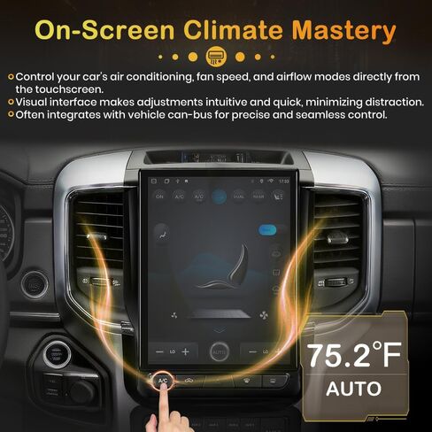 12.1" Touch Screen Car Stereo Upgrade for Dodge RAM 1500-5500 (2019-2024) Android 15 Navigation Radio with Backup Camera Wireless CarPlay & Android Auto 4GB RAM 64GB ROM in Kuwait