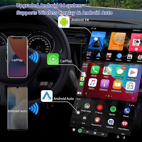 راديو ستيريو للسيارة لـ Dodge RAM 1500 2002-2005: ترقية وحدة رأس Android 14 4GB+32GB مع CarPlay اللاسلكي Android Auto - شاشة لمس IPS 9 بوصة مع بلوتوث WiFi GPS Navigation FM DSP in Kuwait