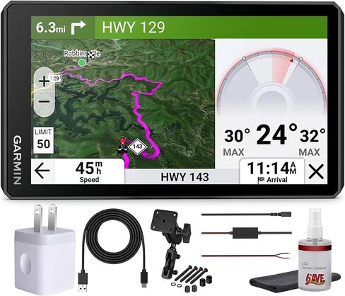 حزمة ملاحي GPS للدراجات النارية Garmin zūmo XT3 مقاس 6 بوصات مع توجيه مغامر ومقاييس زاوية هزيلة وخرائط الأقمار الصناعية وتحديثات Wi-Fi وحزمة ملحقات تتبع الركوب in Saudi Arabia
