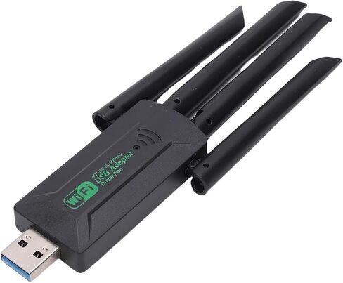 Pomya Dual Band WiFi USB Adapter 1300Mbps 2.4GHz 5GHz Wireless Network Dongle for PC Desktop Laptop Plug and Play with Antenna Supports WPA3 AC WiFi5 High Speed in Kuwait