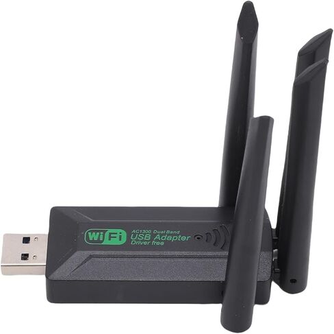 Pomya Dual Band WiFi USB Adapter 1300Mbps 2.4GHz 5GHz Wireless Network Dongle for PC Desktop Laptop Plug and Play with Antenna Supports WPA3 AC WiFi5 High Speed in Kuwait