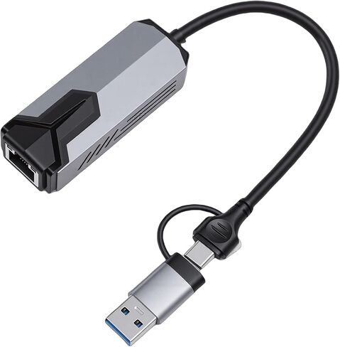 Sorandy 5Gbps USB C to Ethernet Adapter, USB Type C to RJ45 Network Converter, Adapter with Auto Calibration & Remote Wakeup, Ideal for Laptop Tablet in Kuwait