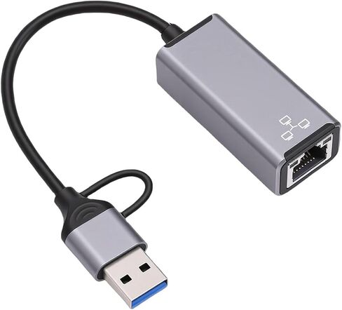 Sorandy USB C USB A محول إيثرنت، محول شبكة RJ45 بسرعة 100 ميجا بت في الثانية مع مؤشر LED وهيكل من سبائك الألومنيوم، مثالي لأجهزة الكمبيوتر المحمول والهاتف والكمبيوتر اللوحي ونظام iOS in Kuwait