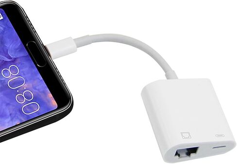 3X Type C OTG Ethernet Adapter USB C to RJ45 Ethernet LAN Wired Network Converter 100Mbs for Type C Mobile Phone Tablet in Kuwait
