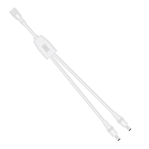 18AWG DC Power 1 Female to 2 Male Splitter Cable, 5.5mm x 2.1mm Barrel Plug Jack Y Splitter Power Supply Adapter 2 Way Extension Cord for CCTV Surveillance Security Camera LED Strip, 1FT in Kuwait