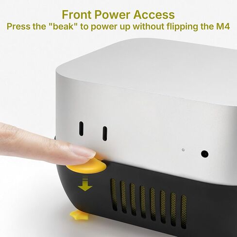 حامل قاعدة لجهاز Mac mini M4 وM4 Pro، وصول إلى زر الطاقة الأمامي، حامل تبريد ABS، تصميم مضاد للغبار والانزلاق لتدفق الهواء، تنظيم المكتب، ملحقات Mac mini M4 (أسود) in Kuwait