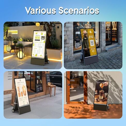 MWE 43 Inch Outdoor Digital Signage Display, Portable Battery Powered High Brightness Screen Advertising Display Kiosk, Movable Waterproof Digital Poster, Android Kiosk in Kuwait