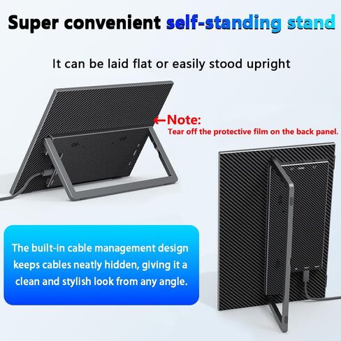 13.3" OLED Portable Touchscreen Monitor, 1080P HDR VESA 500 Nits, USB-C HDMI External Display with Stand (Vertical Monitor) & Speakers for Laptop PC Mac Android (No Touch for iPhone/iPad/Consoles) in Kuwait
