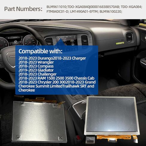 TDO-XGA084 8.4 بوصة تعمل باللمس شاشة LCD بديلة لـ 2018-2023 جيب جراند شيروكي رانجلر | مناسب XGA0840J00001-V5 V4 V3 V2 V1 | متوافق مع شاحن كرايسلر دودج رام تشالنجر دورانجو in Kuwait