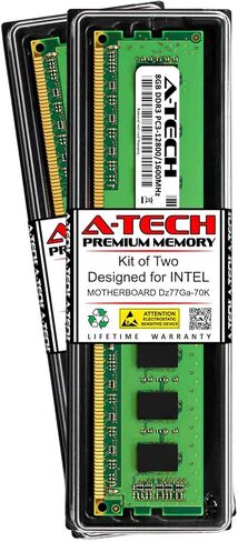 ذاكرة وصول عشوائي A-Tech سعة 16 جيجابايت (2 × 8 جيجابايت) للوحة الأم Intel DZ77GA-70K | مجموعة ترقية الذاكرة DDR3 1600 ميجا هرتز DIMM PC3-12800 240-Pin Non-ECC UDIMM in Kuwait