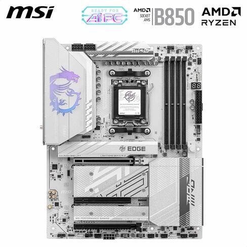 MSI MPG B850 Edge TI WiFi Motherboard, ATX - Supports AMD Ryzen 9000/8000 / 7000 Processors, AM5-80A SPS VRM, DDR5 Memory Boost (8400+MT/s OC), PCIe 5.0 x16, M.2 Gen5, Wi-Fi 7, 5G LAN (Renewed) in Kuwait