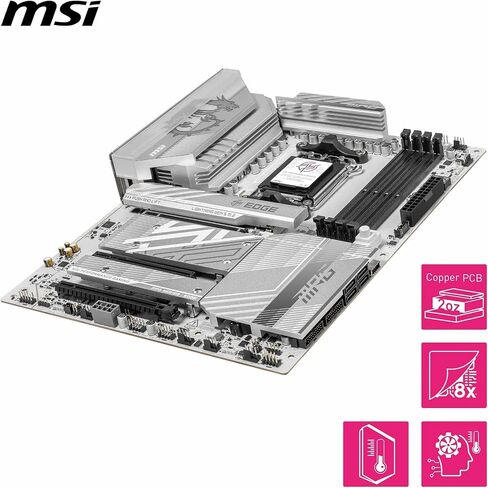 MSI MPG B850 Edge TI WiFi Motherboard, ATX - Supports AMD Ryzen 9000/8000 / 7000 Processors, AM5-80A SPS VRM, DDR5 Memory Boost (8400+MT/s OC), PCIe 5.0 x16, M.2 Gen5, Wi-Fi 7, 5G LAN (Renewed) in Kuwait