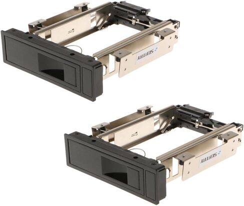 2X 5.25 حاوية حامل متنقلة داخلية بسرعة 300 ميجا بايت/ثانية لمنصة تبديل سريعة SSD/HDD مقاس 3.5 بوصة in Kuwait