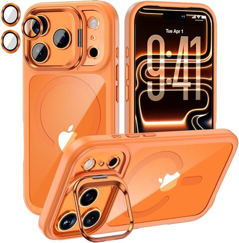 for iPhone 17 Case Clear with 360°Spin Magnetic Stand,Compatible with MagSafe, Military-Grade Slim Protective Cover Kickstand & Ring Holder,Transparent 6.3" in Kuwait