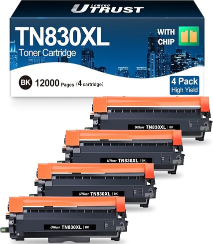 Compatible TN830XL Toner Cartridge Replacement for Brother TN830XL TN830 830XL Toner Work with Brother DCP-L2640DW HL-L2460DW HL-L2480DW HL-L2400D HL-L2405W MFC-L2820DW Printer 4 Pack TN830 High Yield in Kuwait