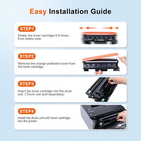Compatible TN830XL Toner Cartridge Replacement for Brother TN830XL TN830 830XL Toner Work with Brother DCP-L2640DW HL-L2460DW HL-L2480DW HL-L2400D HL-L2405W MFC-L2820DW Printer 4 Pack TN830 High Yield in Kuwait