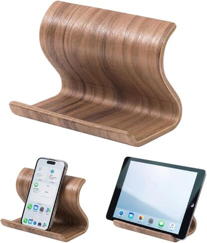 حامل هاتف خلوي من الخيزران، حامل خشبي للكمبيوتر اللوحي لسطح المكتب، حامل خشبي لأجهزة iPhone iPad اللوحية وجميع الهواتف in Kuwait