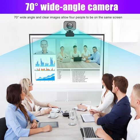 Yunseity 4K Webcam Computer Camera USB Camera with 70 Wide Angle Lens Noise Canceling Microphone Autofocus Auto Light Adjustment for Video Conference Live Streaming in Kuwait